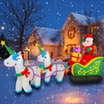 thumbnail image 3 of Papá Noel inflable en trineo navideño, 2 unicornios, 9 pies, 3 of 5