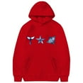 thumbnail image 3 of HUITKMM Oversized Ocean Graphic Hooded Pullover Sweatshirt Long Sleeve Casual Loose Fit Classic Top for Girls, 3 of 3