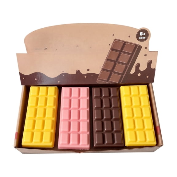 Winsafor Chocolate Bar Squishy Stress Relief - Slow Rising Random Style Stress Balls, Squeeze Fidget Toy, Squishy Toys for Kids, Soft Sensory Ball