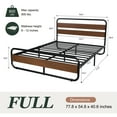 thumbnail image 5 of Amolife Full Bed Frame with Headboard and Footboard, Metal Platform Bed, No Box Spring Required, Brown, 5 of 8