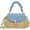 Blue, variant on Kukuzhu Women Straw Crossbody Bag Leather Top Handle Straw Handbag Summer Straw Beach Bag Weave Shoulder Bag Rattan Clutch Purse