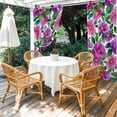 thumbnail image 2 of 1 Panel Outdoor Curtains for Patio Waterproof 54"x95" Purple Flowers Weatherproof Privacy Outsides Curtains, Spring Floral Leaves Botanical Watercolor Grommet Thermal Drapes for Cabana Porch Pergola, 2 of 8