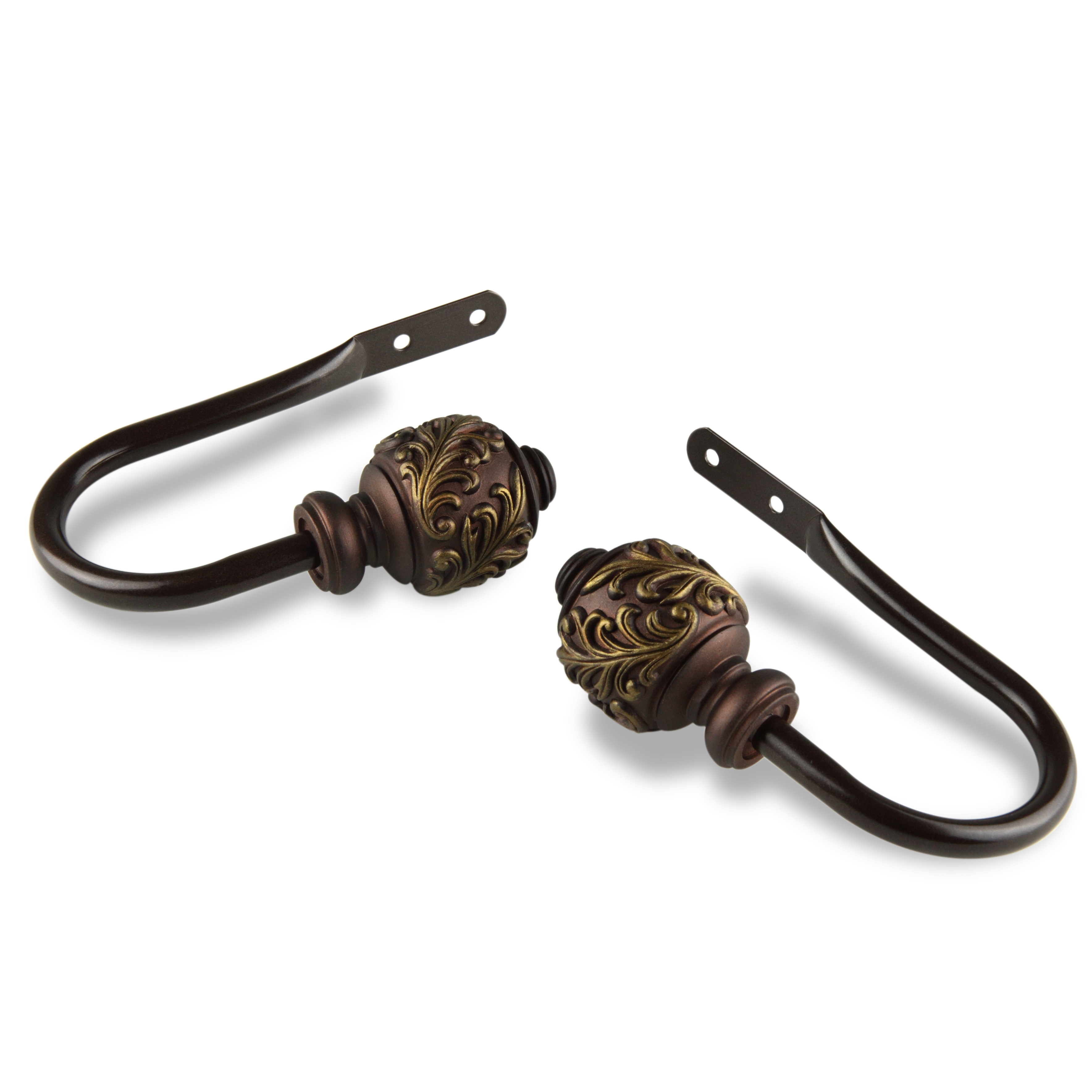 Central Design Products Steel Curtain Holdback, Brown