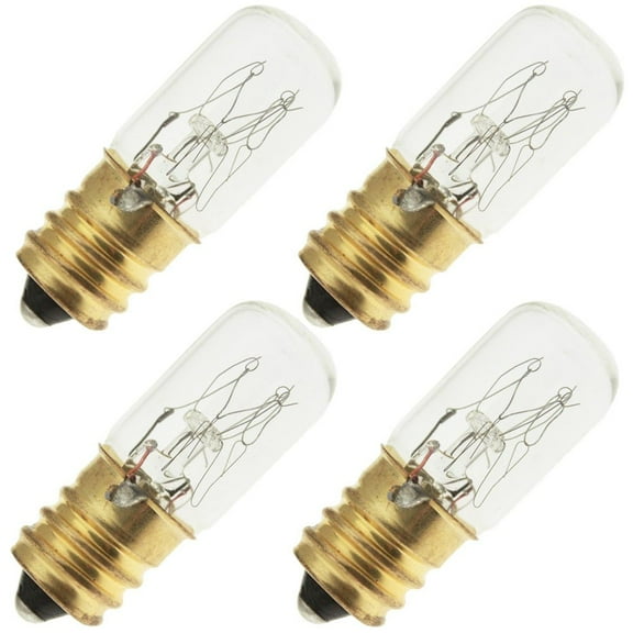 Industrial Performance 15T4.5/C-S 130V (1 1/2"), 15 Watt, T4.5, Candelabra Screw (E12) Base Tubular Light Bulb (4 Bulbs)