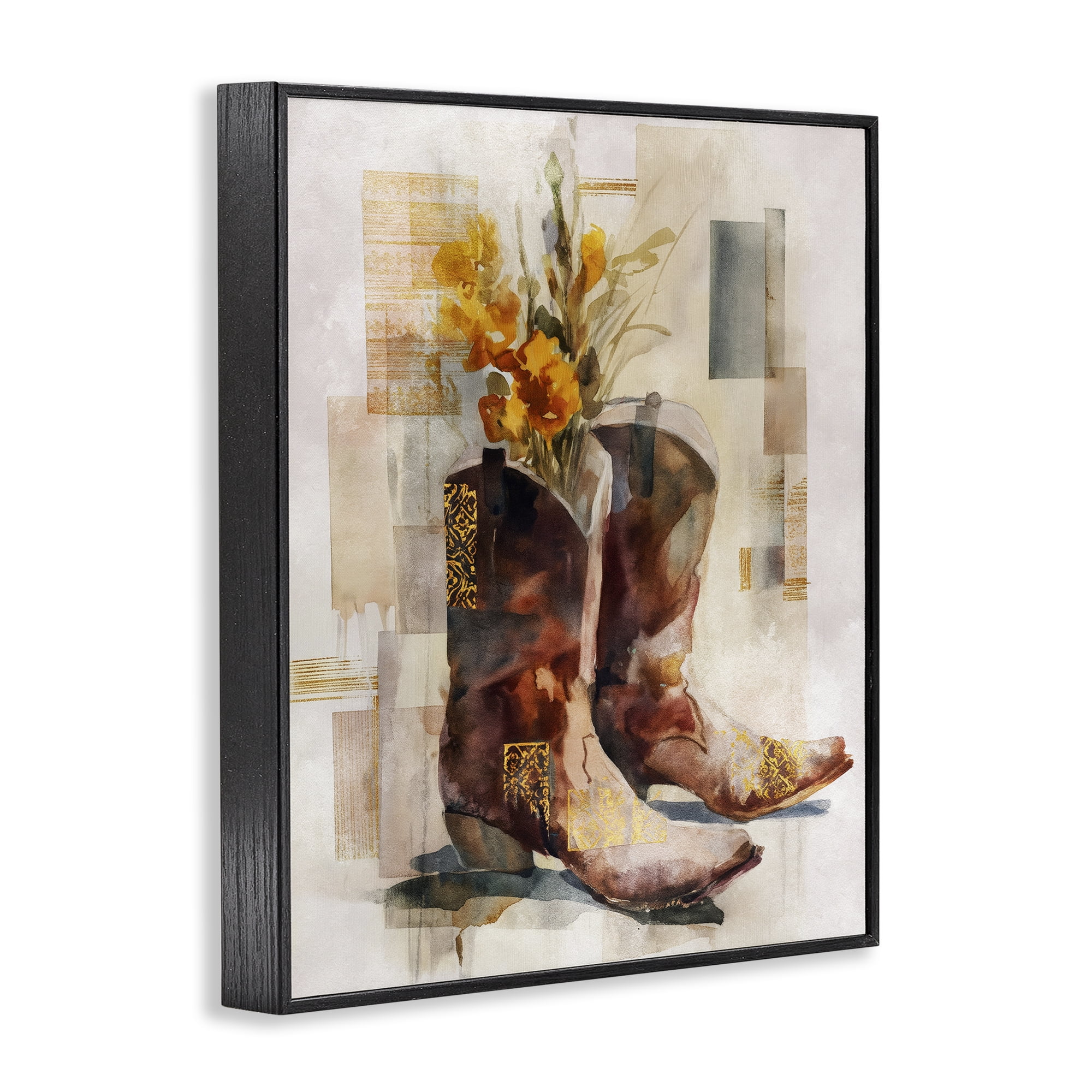 Stupell Industries Western Roots & Blooms Black Framed Giclee Art, design by Svetlana Aleynikova