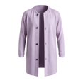 thumbnail image 4 of Rvwovn Men's Trench Jacket Button Down Long Sleeve Mid-Length Outerwear for Fall Winter Casual Leisure, 4 of 5