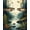 Multicolor Blue Green, Pattern 4, variant on Design&I 2'x3' Washable Accent Rug Pet Friendly & Non-Slip Built-In Grip Fishing Bass Motif Border Lake Wildlife Lure Trophy Hunting Angler for Kitchen, Station
