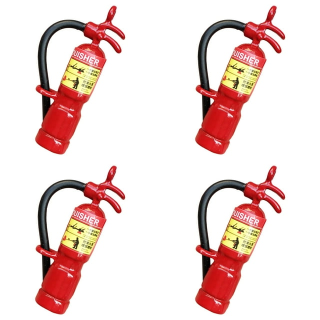 OULII 4Pcs Red Mini Fire Extinguisher Models for Collectors in Realistic Shapes