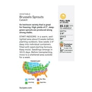 Burpee Catskill Brussels Sprouts Seeds - Heirloom Vegetable Gardening Seeds, 1-Pack