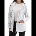 thumbnail image 3 of Chaqueta Impermeable para Mujer, Cortavientos con Capucha, Ideal para Senderismo, Viajes y Actividades Al Aire Libre. Gris S, 3 of 10