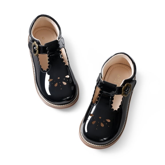 DREAM PAIRS Girls' Mary Jane School Dress Shoes with Wide Toe Box, Hook-and-Loop Strap & Slip-Resistant Outsole