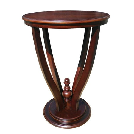 Solid Mahogany - Offex Solid Mahogany Tiffany Lamp Pedestal End Table