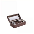 thumbnail image 4 of Watch Display Case, 4-Slot with Tempered Glass & Leatherette, 8” Long | Brown | Glass, 4 of 5