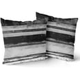 thumbnail image 2 of Black Gray Throw Pillow Covers 20x20 Set of 2 Grey Modern Abstract Art Striped Pillows Farmhouse Outdoor Decorative Pillowcase Cotton Square Cushion Cover for Home Couch Bed, 23_0213006, 2 of 6