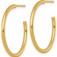 thumbnail image 2 of 14K Yellow Gold Sparkling, Polished, Romantic 30 Mm Polished 2.0 X 30Mm Tube C-Hoop Post Earrings, 2 of 3