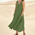 thumbnail image 2 of Cathalem Holiday Dresses for Women Plus Size Womens Summer Dresses Beach Casual Plus Size Sleeveless Loose Flowy Sundresses(Green,L), 2 of 6
