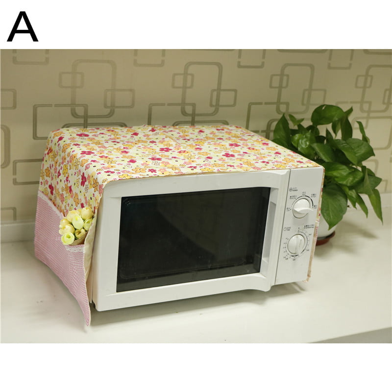 Fabric Cloth Flower Microwave Oven Protective Cover Dust-proof Cover bucolic} 