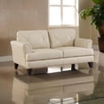 thumbnail image 4 of Lisa 71 Inch Loveseat- Cream Top Grain and Split Leather Brown Solid Wood, 4 of 6