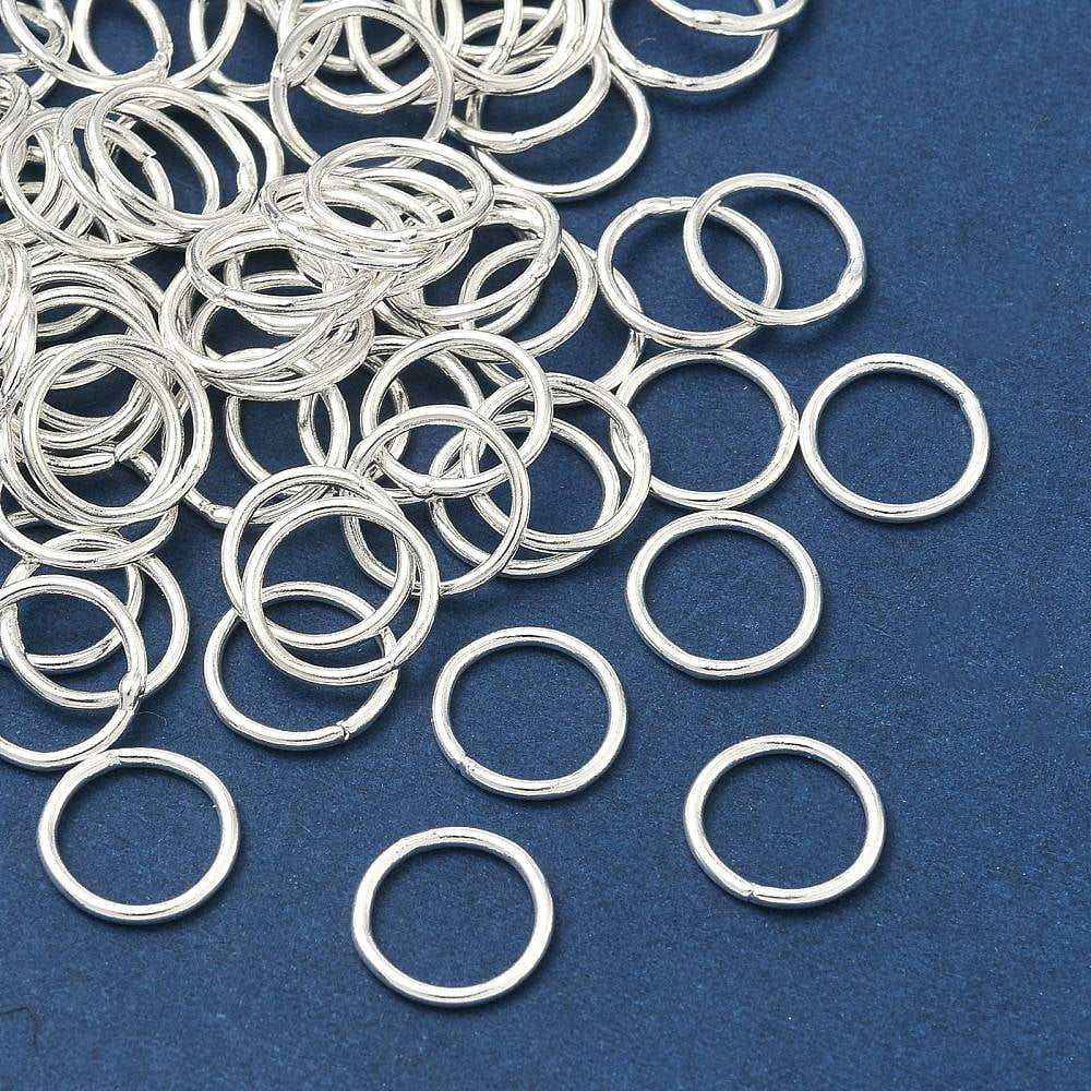 Brass Soldered Closed Jump Rings Round Cadmium Free & Lead Free Silver Color Plated 18 Gauge 10x1mm Inner Diameter: 8mm Hole: 8mm