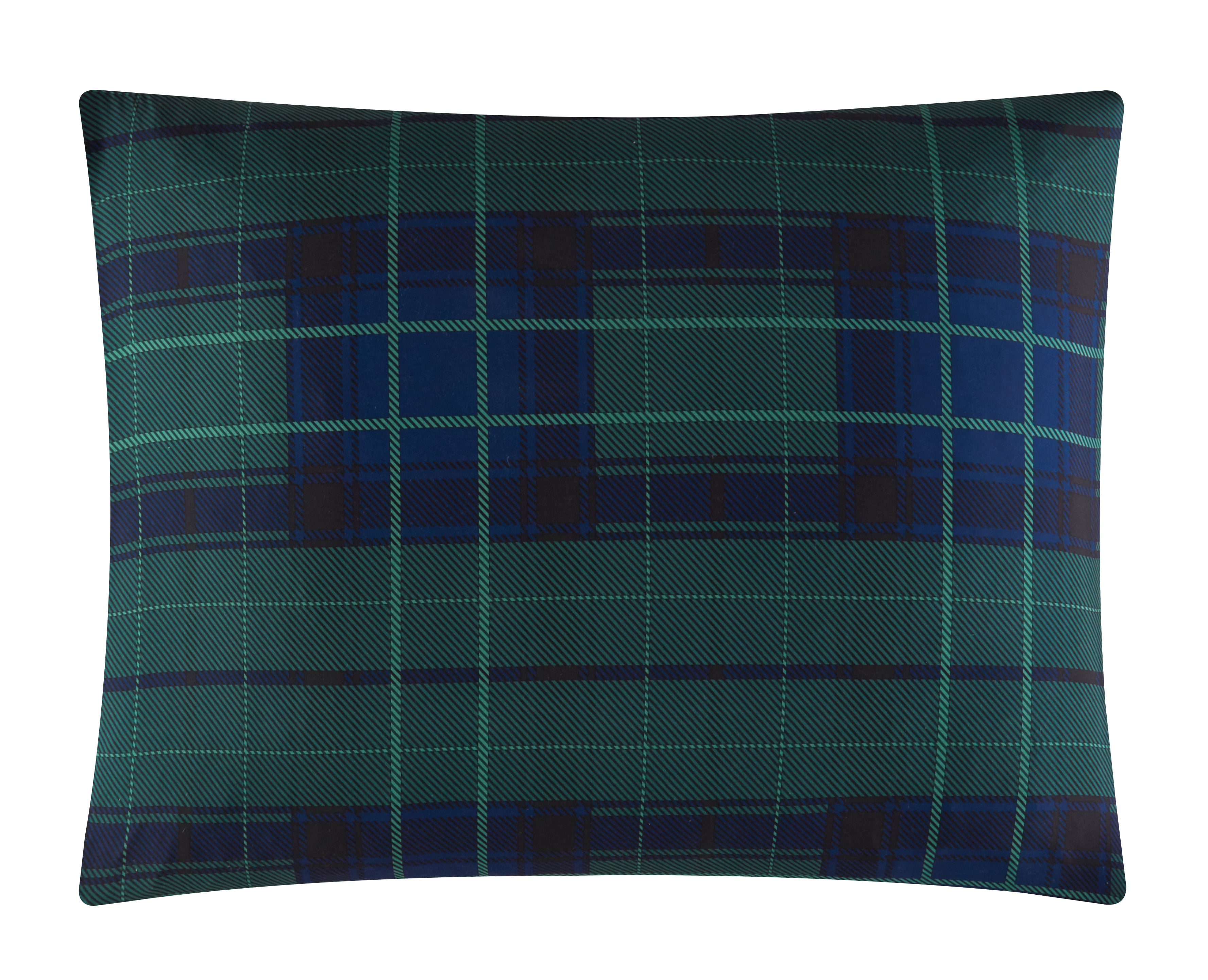 Dearfoams Super Soft 7-Piece Blue Tartan Plaid Bed in a Bag Bedding Set, Queen