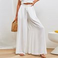 thumbnail image 1 of Falda Pantalones de pierna ancha para mujer Pantalones de cintura elástica de moda Pantalones femeninos simples (Blanco S) Kuymtek Blanco T S para Mujer, 1 of 5