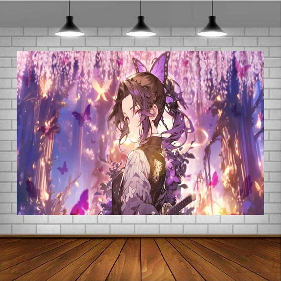 Kochou Shinobu Banner Poster Wall Decor Birthday Backdrop Background Party Supplies Taspestry