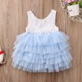 thumbnail image 4 of Bagilaanoe Toddler Baby Girl Party Dress Floral Lace Sleeveless A-line Princess Dresses 12M 18M 24M 3T 4T 5T Kid Patchwork Tulle Skirt, 4 of 5