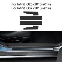 Car Door Sill Cover with Crocodile Pattern for 2010-2014 Infiniti G25 G37 Car Interior Accessories, Black