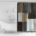 thumbnail image 2 of Brown Black Painting Shower Curtain, 48" x 72", Abstract Art Waterproof Bathroom Curtain Washable Shower Curtain Set with 12 Hooks, 2 of 6