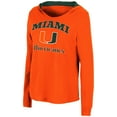 thumbnail image 2 of Women's Colosseum Orange Miami Hurricanes Catalina Hoodie Long Sleeve T-Shirt, 2 of 3