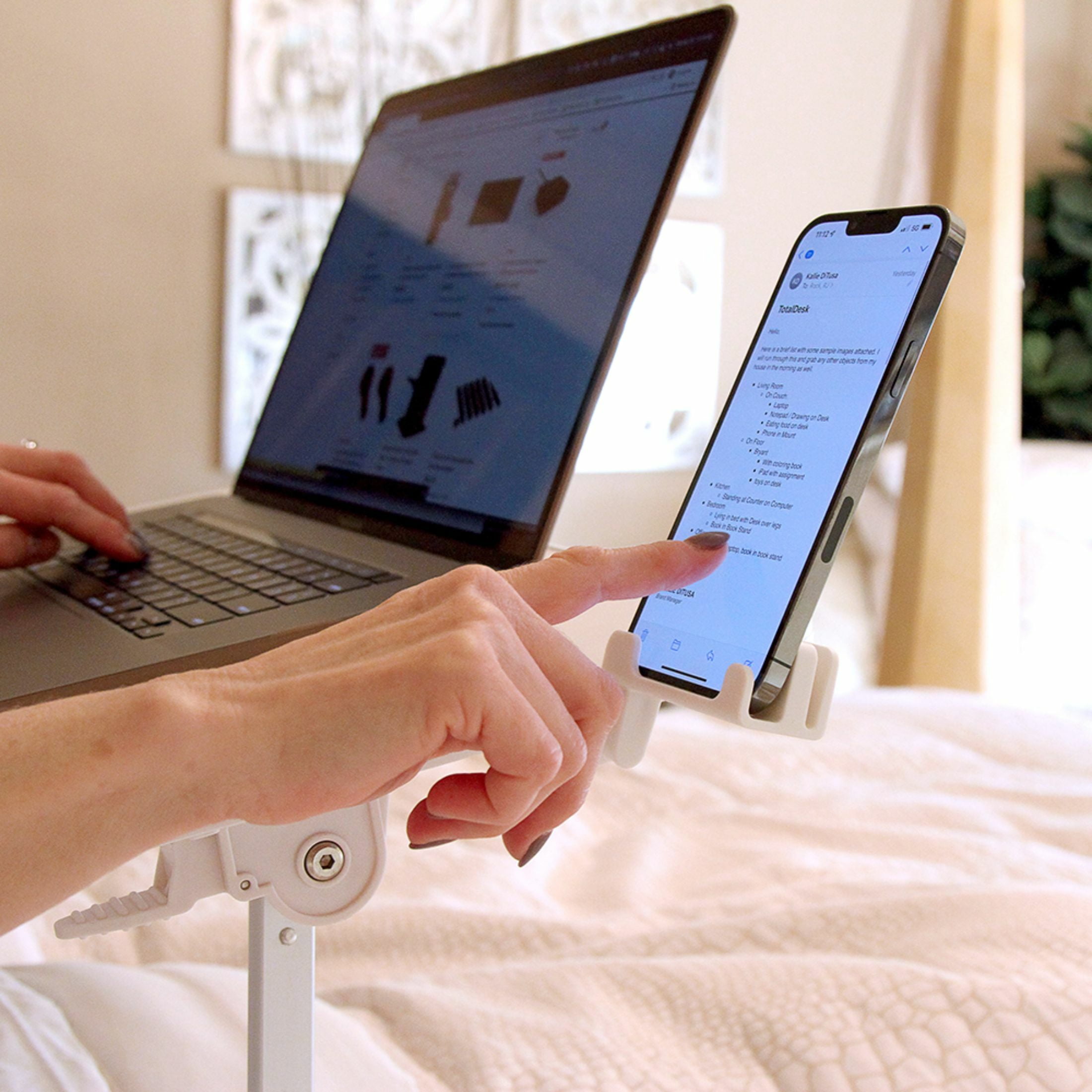 Limitless TotalDesk Portable Workstation Lap Desk with Adjustable Height and Tilt - White