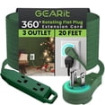thumbnail image 1 of Cable de extensión GearIt 360, enchufe plano giratorio de 6 m, 3 salidas, 1 of 9