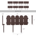thumbnail image 6 of Evelyne Garden Border Edging: Wooden Fence Design - 8pcs Brown Yard Landscaping Fence Liner Lawn Edge Barrier - 10ft Kit of Decorative Lawn Landscape Panels Elements - GMT-10374-A08, 6 of 8