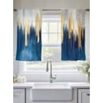 thumbnail image 5 of Abstract Color Block Sheer Curtains 54 Inches Long 2 Panels Navy Block Impressionist Style Light Filtering Semi Sheer Window Curtains Drapes for Bedroom Living Room 52"x54", 5 of 7