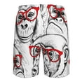 thumbnail image 6 of Kll Monkey Men'S Casual Summer Beach Shorts Hawaiian Shorts With Pockets-Small, 6 of 9