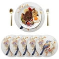 thumbnail image 5 of Ryvnso Bird on Floral Branch Round Plate Mats Dining Table Placemat Set of 4 for Holiday Decoration, 5 of 7
