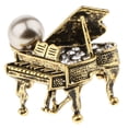 thumbnail image 2 of Broche musical Yuyangstore Cristal Vintage Latón antiguo Broche de piano, 2 of 8