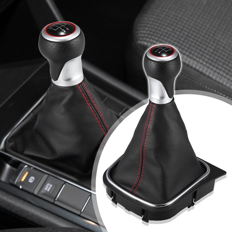 6-Speed Manual Gear Shift Knob With Boot For VW Jetta MK6 2011-2014 – Red Unbranded