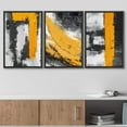 thumbnail image 3 of wall26 Framed Wall Art Print Set Gold, Black and White Paint Strokes Abstract Shapes Illustrations Modern Art Boho Colorful Multicolor for Living Room, Bedroom, Office - 24"x36"x3 Black, 3 of 5