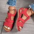 thumbnail image 5 of Dakaela Orthopedic Sandals for Women 2026 Summer Dressy Strappy Platform Wedge Sandal with Arch Support Open Toe Slip on Beach Walking Casual Shoes Size 6-10 Red, 5 of 9