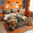 thumbnail image 2 of Homewish Spooky Halloween Skeleton 7pcs Queen Bedding,Pumpkin Lantern Castle Pattern Bedding Comforter Set Queen,Halloween Reversible, 2 of 8