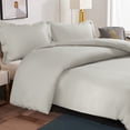 thumbnail image 3 of Queen 3-Piece Duvet Cover Set with 2 Pillow Shams, Brushed Microfiber, Easy Snap Zipper & Corner Ties, Light Gray, Ntbay | Comforter Not Included, 3 of 6
