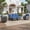 5PCS-Sofa & Swivel Chairs & Ottomans, variant on Opohoro 73.2" Outdoor Wicker 3-Seat Sofa, Weather Resistant Rattan Patio Furniture with Deep Seat for Deck Backyard Porch,Gray/Blue