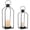 Black, variant on Glasseam Lantern Decorative Pillar Candle Holders Set of 2 Glass Hurricane Candle Holder for Halloween Front Porch Fireplace Outdoor Decor Black