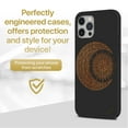 thumbnail image 2 of Case Yard Wooden Case for iPhone-12-Pro-Max Soft TPU Silicone cover Slim Fit Shockproof Wood Protective Phone Cover for Girls Boys Men and Women Supports Wireless Charging Moon with Sun Design, 2 of 7