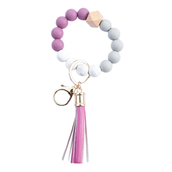 YYKihy Fashion Creative Keychain Bracelet Wristlet Key Ring Beaded Bangle Key Chains For Women