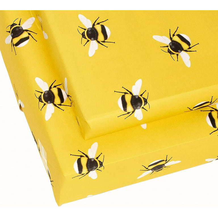 Gift Wrapping Paper Flat Sheet with Bee Pattern - 6 Sheet/ Pack –  WrapaholicGifts