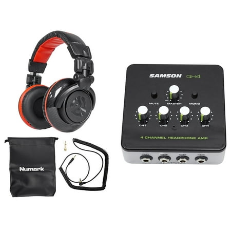 Numark Red Wave Carbon Pro DJ Headphones+Pouch+Samson Headphone Amplifier (Best Dj App For Android)