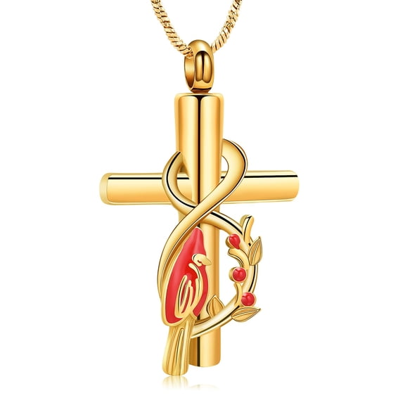Fashion Love Infinity Cardinal Tree of Life Cross Urn Pendant Cremation Jewelry for Ashes Holder Memory Necklace Women Men Memorial Jewelry