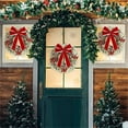 thumbnail image 5 of Rdhnmea Christmas Bow Wreath Artificial Hanging Spray White Garland for Front Door Wall In/Outdoors Ornament Party Xmas Supplies, 5 of 8